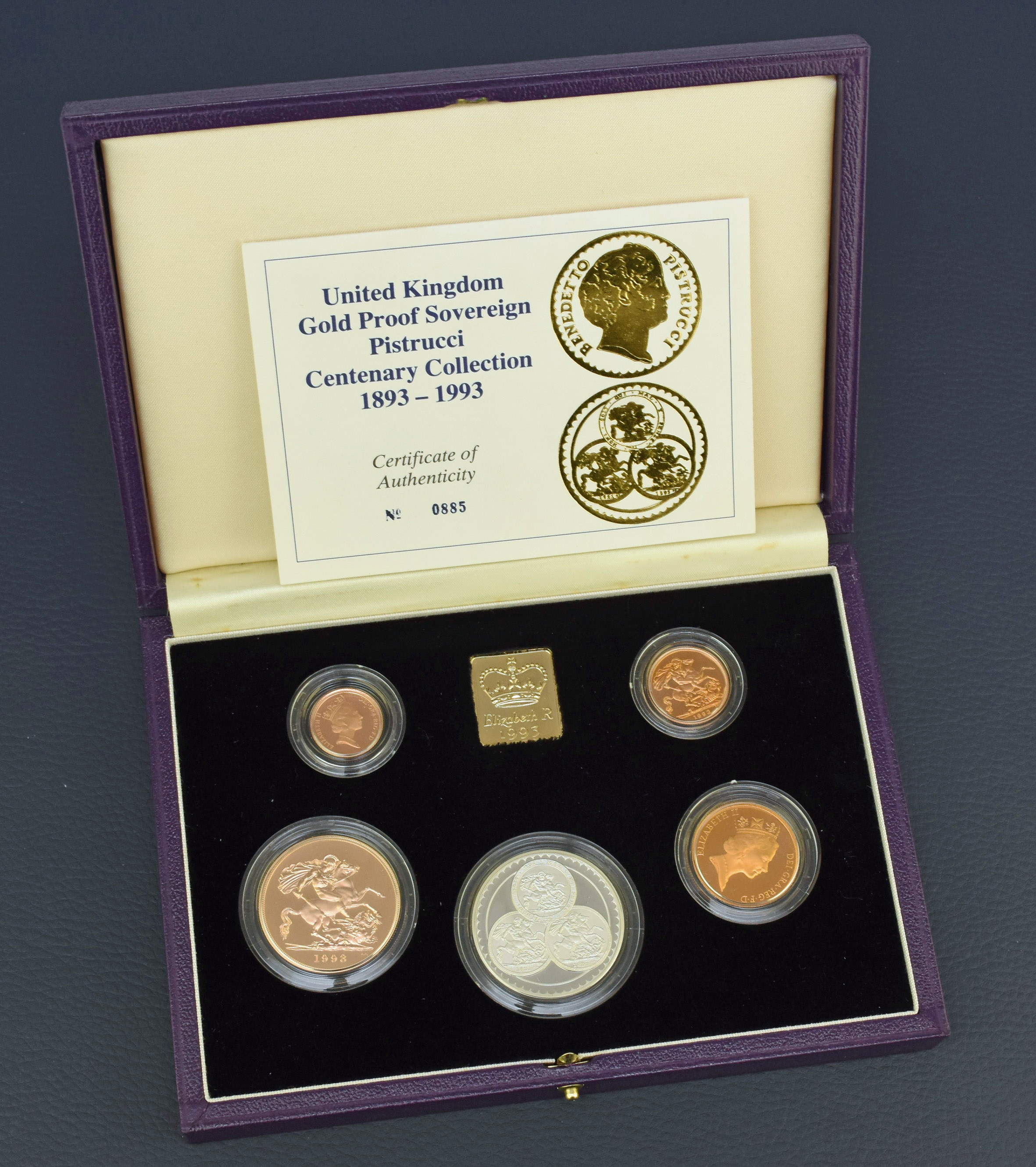 One of the sets of mint condition gold coins from the collection. Halls Fine Art
